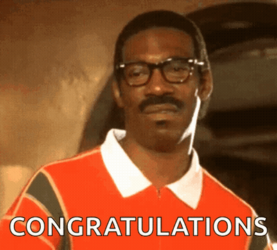 Man With Glasses And Mustache Saying Congratulations GIF