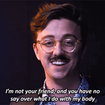 Man With Glasses And Mustache Saying Im Not Your Friend GIF