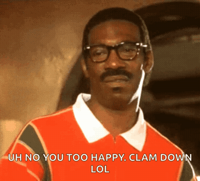 Man With Glasses And Mustache Saying Uh No You Too Happy Clam Down LOL GIF
