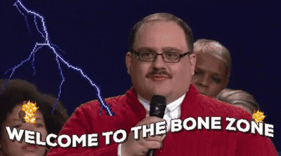 Man With Glasses And Mustache Says Welcome To Bone Zone GIF