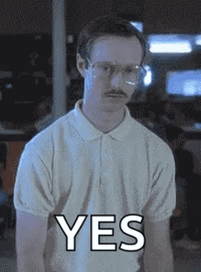 Man With Glasses And Mustache Says Yes GIF