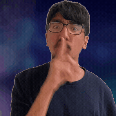 Man With Glasses And Mustache Shushing GIF