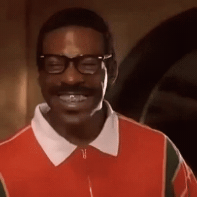 Man With Glasses And Mustache Smiling In Red Shirt GIF