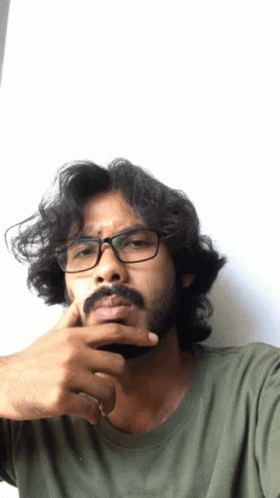 Man With Glasses And Mustache Thinking GIF