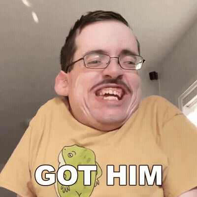Man With Glasses And Mustache Wearing Got Him Shirt GIF
