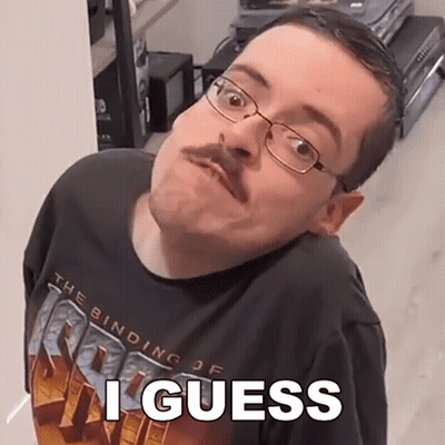 Man With Glasses And Mustache Wearing I Guess T-Shirt GIF