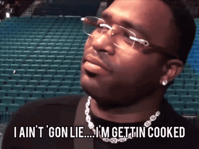Man With Glasses And Necklace Says I Ain't Gon Lie I'm Gettin Cooked GIF