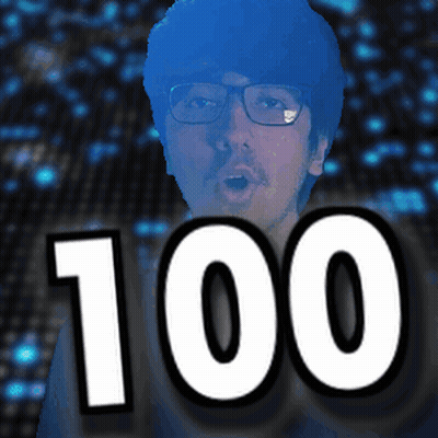 Man With Glasses And Number 100 GIF