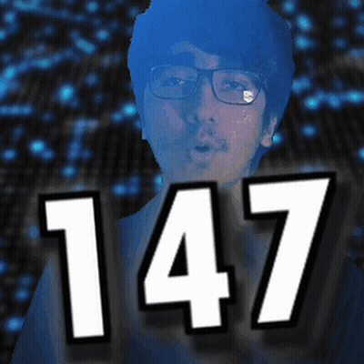 Man With Glasses And Number 147 GIF