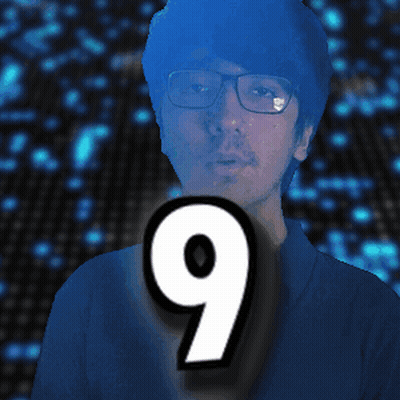 Man With Glasses And Number 9 GIF