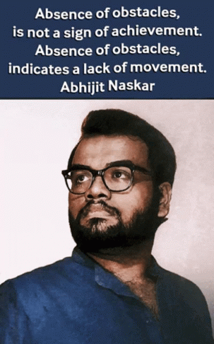 Man With Glasses And Obstacles Quote GIF