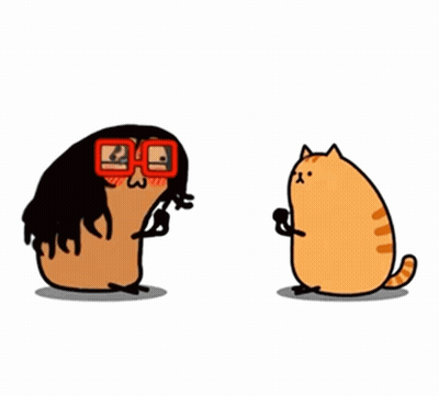 Man With Glasses And Orange Cat GIF