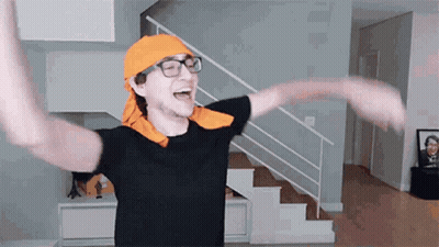 Man With Glasses And Orange Headband GIF