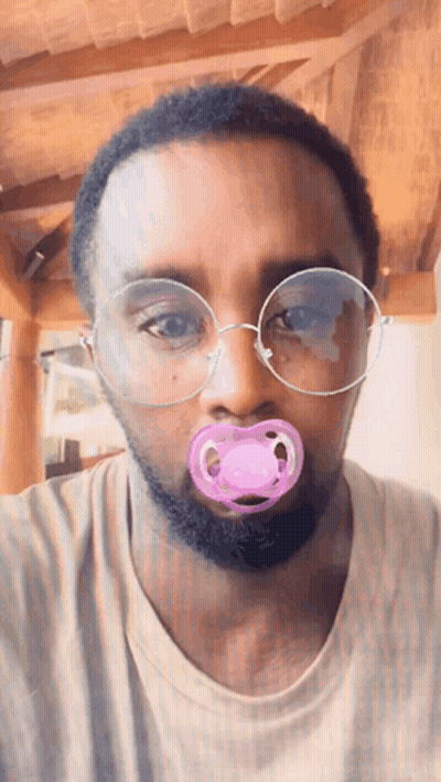 Man With Glasses And Pink Pacifier GIF