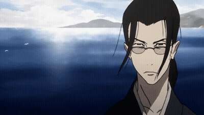 Man With Glasses And Ponytail By Water GIF
