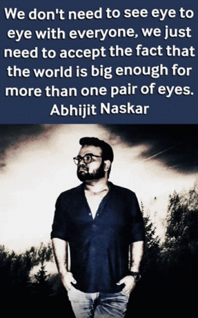 Man With Glasses And Quote About World GIF
