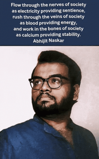 Man With Glasses And Quote By Abhijit Naskar GIF