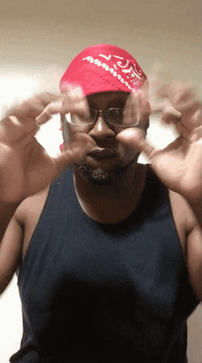Man With Glasses And Red Bandana JC GIF