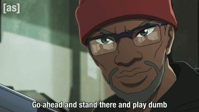 Man With Glasses And Red Hat Says Go Ahead And Stand There And Play Dumb GIF