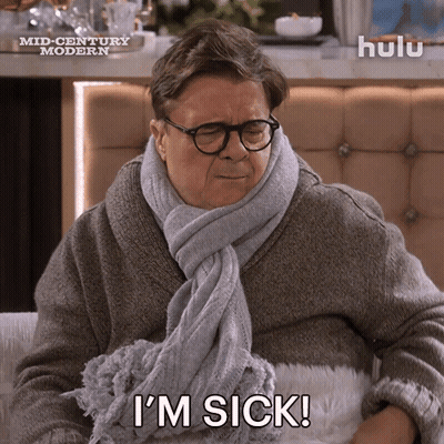 Man With Glasses And Scarf Says I'm Sick GIF