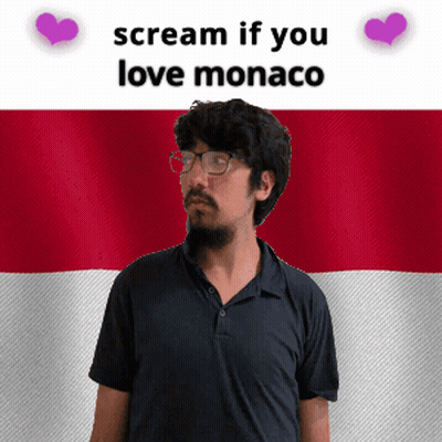 Man With Glasses And Scream If You Love Monaco Flag GIF