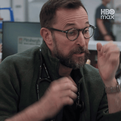 Man With Glasses And Stethoscope In Green HBO Max Jacket GIF