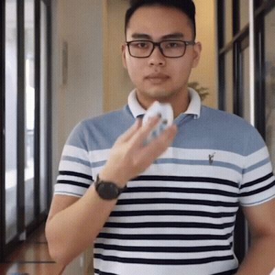 Man With Glasses And Striped Shirt GIF