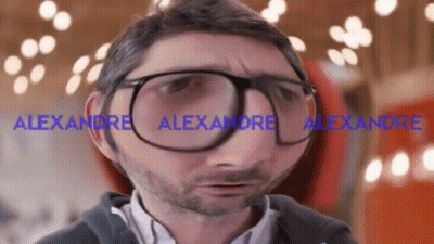 Man With Glasses And White Hat Looking Left GIF