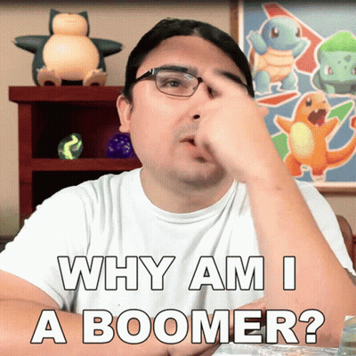 Man With Glasses And White Shirt Why Am I A Boomer GIF