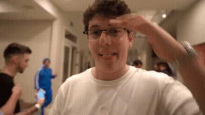 Man With Glasses And White T-Shirt Funny Face GIF