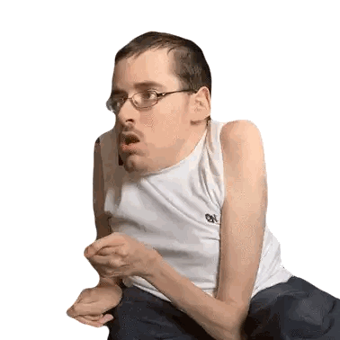 Man With Glasses And White Tank Top O Sticker