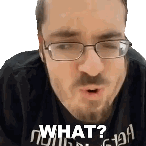 Man With Glasses Asking What Sticker