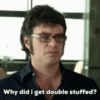 Man With Glasses Asking Why Did I Get Double Stuffed GIF