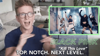 Man With Glasses At Black Pink Poster GIF