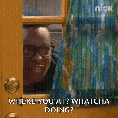 Man With Glasses At Window Saying Where You At GIF