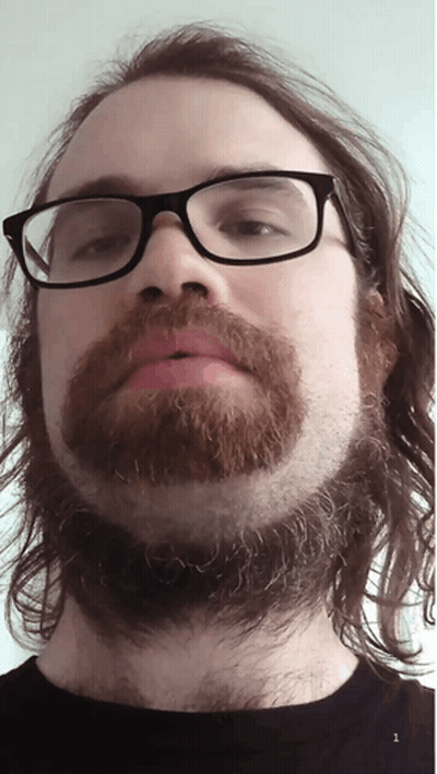 Man With Glasses Beard Black Shirt Number 1 GIF