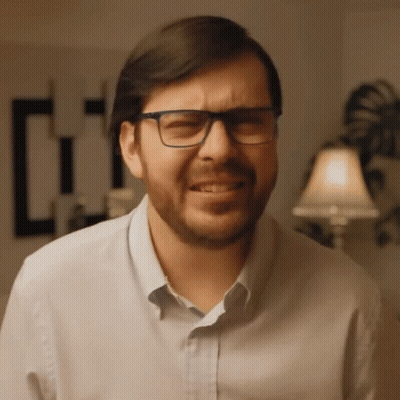 Man With Glasses Beard Making Face GIF