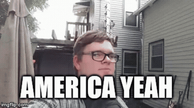 Man With Glasses Before House America Yeah GIF