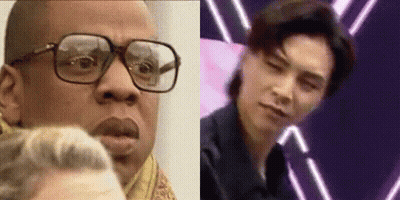 Man With Glasses Beside Man With Scarf GIF