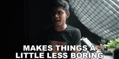 Man With Glasses Black Shirt Makes Things Less Boring GIF