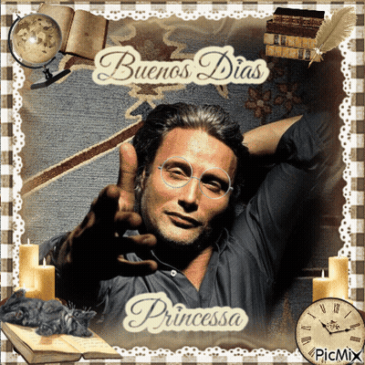 Man With Glasses Buenos Dias Princessa GIF