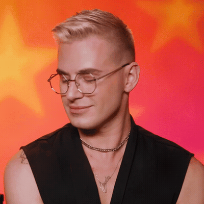 Man With Glasses, Choker, And Arm Tattoo GIF