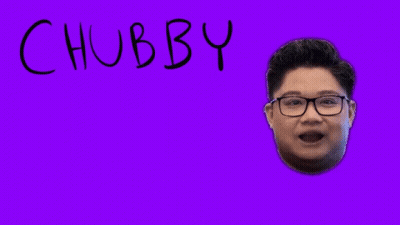 Man With Glasses Chubby Love On Purple Background GIF