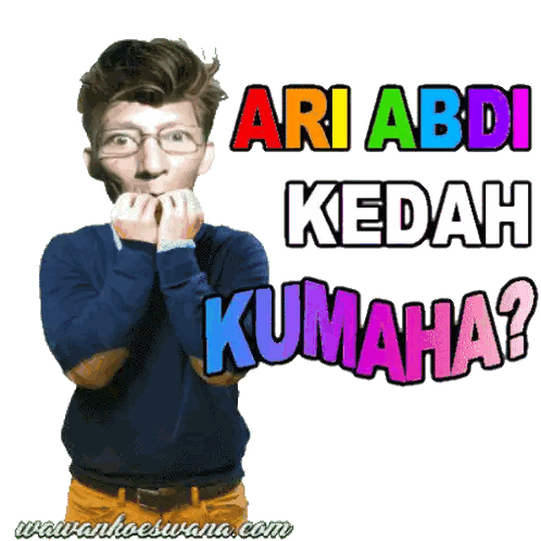 Man With Glasses Covering Mouth Saying Ari Abdi Kedah Kumaha Sticker