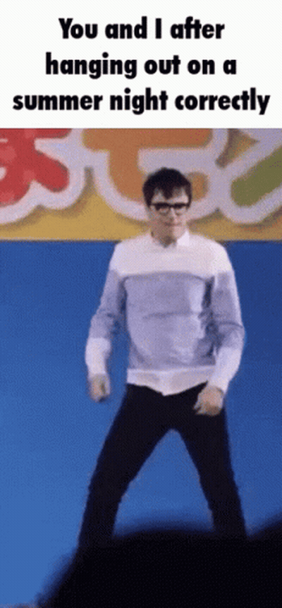 Man With Glasses Dancing In Front Of You And I Sign GIF