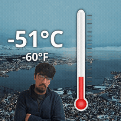 Man With Glasses Facing Thermometer 51°C GIF