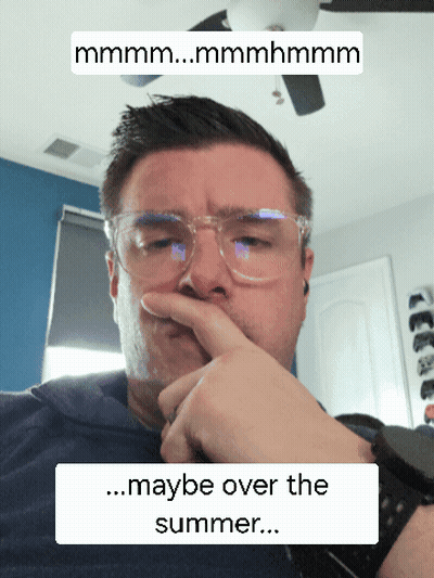 Man With Glasses Finger On Nose Saying Maybe Over The Summer GIF
