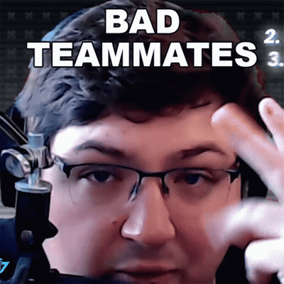 Man With Glasses Finger To Forehead Bad Teammates 3 GIF