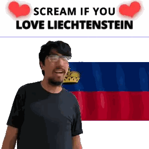 Man With Glasses Flag Scream If You Love Liechtenstein Sticker