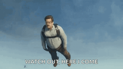 Man With Glasses Flying Saying Watch Out Here I Come GIF